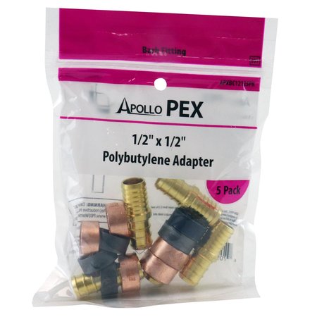 APOLLO PEX 1/2 in. Brass PEX Barb Polybutylene Coupling APXBC1212